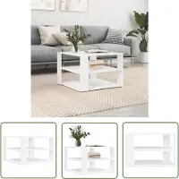 The Living Store Table basse blanche 59,5x59,5x40 cm bois composite