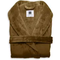 Zohome Peignoir Cara - Peignoir pour femmes et hommes - L - Manteau du matin - Convient pour le sauna - Marron
