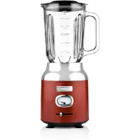 WESTINGHOUSE Retro Blender - 1.5L - Smoothie Maker & Ice Crusher - 4 Vitesses - Verre - 600W - Rouge