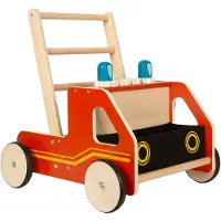 Small Foot Chariot De Marche En Bois Pompiers