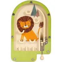 Small Foot Jeu d'adresse - company - Mini jeu de flipper Lion - Bois - 3 ans - Compact