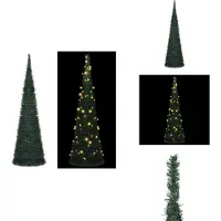 vidaXL Sapin de Noël Pop-Up artificiel avec éclairage Vert 150 cm - Sapins de Noël