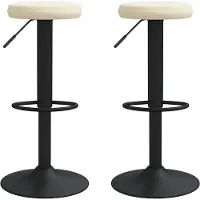 vidaXL Tabouret de bar 2 pcs. Velours crème