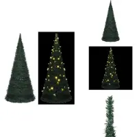 vidaXL Sapin de Noël Pop-Up artificiel avec éclairage Vert 210 cm - Sapins de Noël