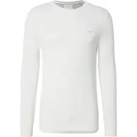 Gant pour homme. 8040521 Pull à col rond en piqué de coton blanc cassé (XL), Casuel, Manche longue