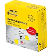 Avery Pastilles 3852 Ø 10 mm papier jaune 800 pc(s) permanente