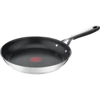 Tefal Poêle Jamie Oliver Kitchen Essential de 28 cm avec indicateur de température, Poêle + casserole, Argent