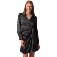 Deeluxe Robe Portefeuille Effet Satiné Umbelli Black Femme Deeluxe 74