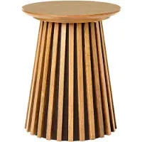 Ebuy24 Osaka table d'angle Ø40cm en placage chêne.