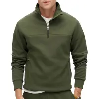 Superdry Tech Half Zip Sweatshirt Vert L Homme