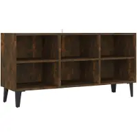 vidaXL Armoire TV avec pieds métalliques chêne fumé 103,5x30x50 cm
