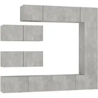 vidaXL Ensemble d'armoires TV 7 pièces gris béton Bois composite