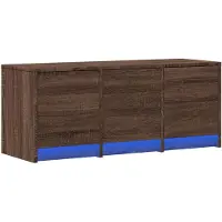 vidaXL Armoire TV LED brun imitation chêne 97x34x40 cm Bois composite