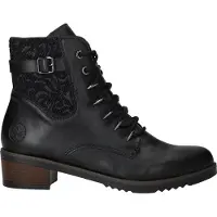 Rieker Chaussures de ville pour femmes , bottines à lacets, couleur noire, style décontracté