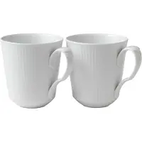 Royal Copenhagen White Fluted Mug-38 Cl-set Of 2 Mug Blanc