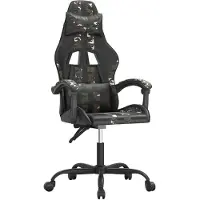 vidaXL Chaise de jeu Pivotante Noir et camouflage Similicuir