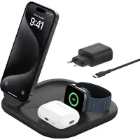 Belkin Boost Charge Qi2 Pro 3 In 1 15w Wireless Charger Noir