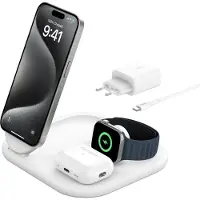 Belkin Boost Charge Qi2 Pro 3 In 1 15w Wireless Charger Clair