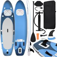 vidaXL SUP-Board-Set Gonflable Bleu 300x76x10 cm