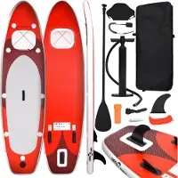 vidaXL SUP-Board-Set Gonflable Rouge 360x81x10 cm