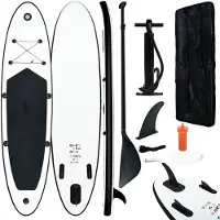 vidaXL Set de planche de stand up paddle gonflable noir et blanc