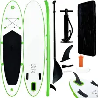 vidaXL SUP-Board-Set Gonflable Vert et Blanc