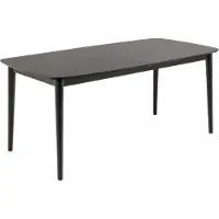 Ebuy24 Montreux table de salle à manger 90x180/219cm avec plateaux supplémentaires noir.