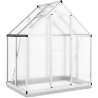 vidaXL Serre avec cadre de fondation argenté 169x114x202 cm Alu