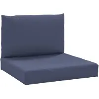 vidaXL Coussins de palette lot de 2 bleu marine tissu