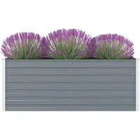 vidaXL Jardinière 160 x 80 x 45 cm Acier galvanisé Gris