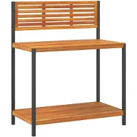 vidaXL Table de travail de jardin 90x50x110 cm en bois massif d'acacia et acier
