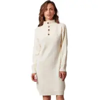 Deeluxe Robe Pull Hania Crème Col Montant À Bouton Femme Deeluxe 74