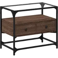 vidaXL Armoire TV avec plateau en verre Chêne brun 60x35x51 cm Bois composite