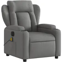 vidaXL Fauteuil de massage électrique Tissu gris foncé