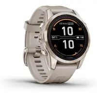 Garmin - Montre GPS - Fenix 7S Pro Sapphire Solar Edition/ Titane/ Light Gold - Beige