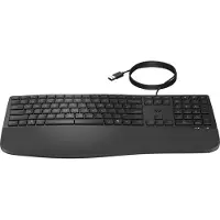 HP Wired Keyboard 485 Comfort, Full Size (100%), Cable, USB, Membrane Switch, Black