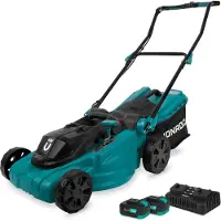 Vonroc Tondeuse à gazon sans fil 40V – 38 cm | Incl. 2 batteries 4.0Ah et chargeur double