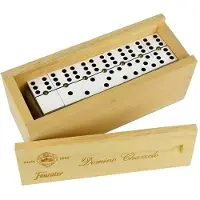 Fournier Domino Chamelo Celuloid Box Wood Board Game Doré Enfants