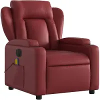 vidaXL Fauteuil de massage électrique vin rouge similicuir
