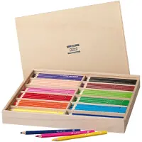 Havo Crayons de couleur Creall Maxi dans une boîte de rangement, 147dlg.