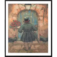 Grafix Diamond Painting Anton Pieck Man Met Rozen 40x50cm