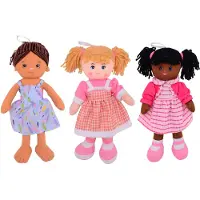 Merkloos Ensemble de 3 poupées douces