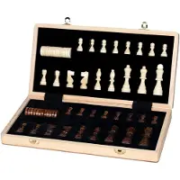 Gollnest & Kiesel Jeu de société - - - Jeu de dames et échecs magnétique - Coffret en bois - 2 joueurs ou plus