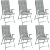 vidaXL Coussins de chaise à haut dossier 6 pcs. Melange gris clair 120x50x4 cm Tissu