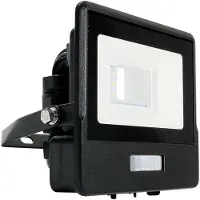 V-TAC 118S-B Projecteur à LED '118S' avec capteur PIR, 10W, 735lm, IP65, pour applications extérieures