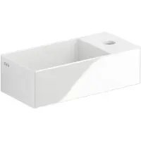 Clou New Flush 3 lave-mains 35x18cm inclus bouchon avec trou de robinetterie céramique blanc brillant CL/03.03430.01-1