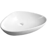 Sonstiges Sapho Teruel - Lavabo pour plan de travail 600x400 mm, sans trop-plein, blanc BH7007