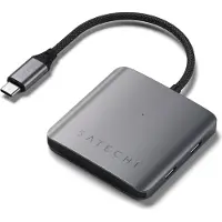 Satechi 4-Port USB-C hub avec power delivery (100W) – Connexion d'entrée principale : USB-C 3.2 Gen 2 – 4x Ports USB-C 3.2 Gen 2 (10 Gbps) – Entrée PD jusqu'à 100W, avec une sortie maximale de 75W
