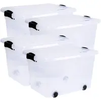 Siena Home Boîte de rangement Anzio 20 l, lot de 4 avec roulettes