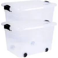 Siena Home Boîte de rangement Anzio 20 l, lot de 2 avec roulettes